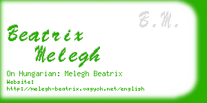 beatrix melegh business card